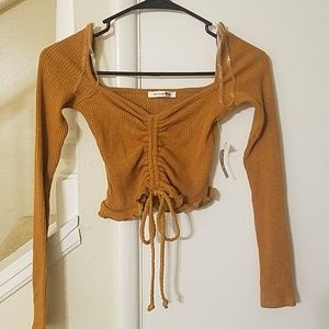 Mustard yellow crop top